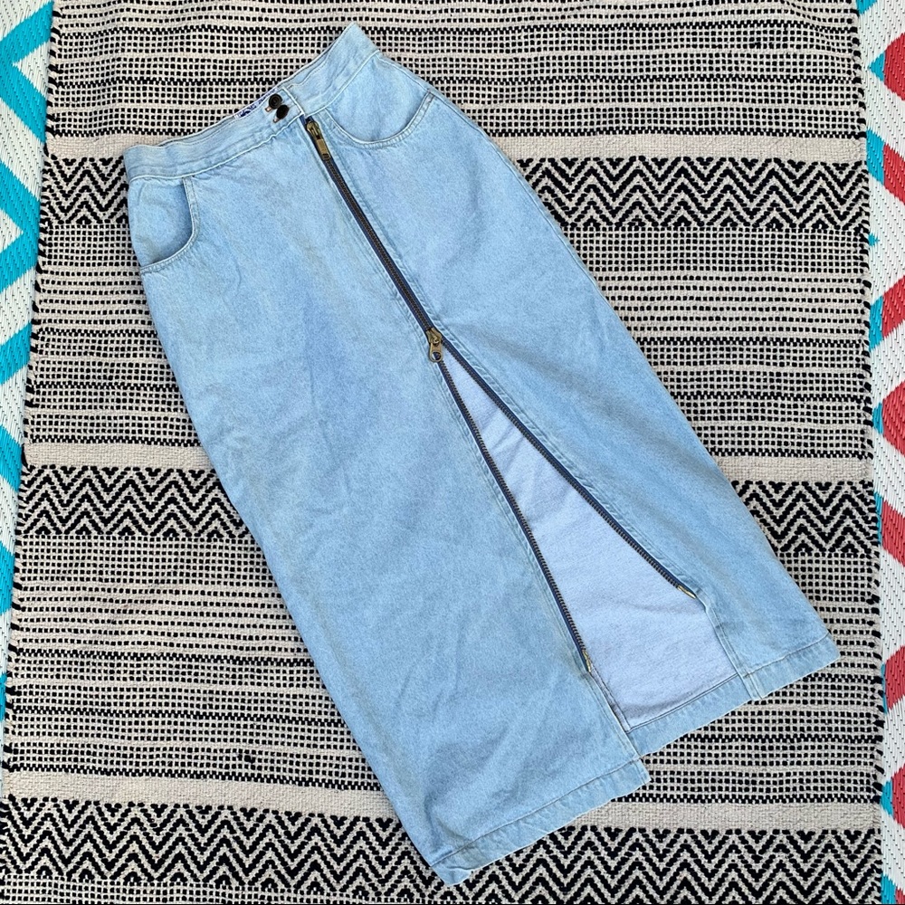 Vintage Denim Maxi Skirt